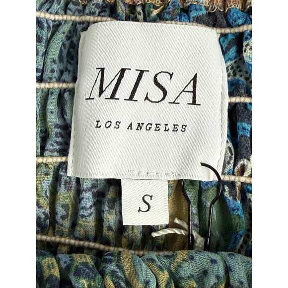 MISA Los Angeles Roksana Bandeau Chiffon Top S Blues & Pinks - Picture 5 of 10